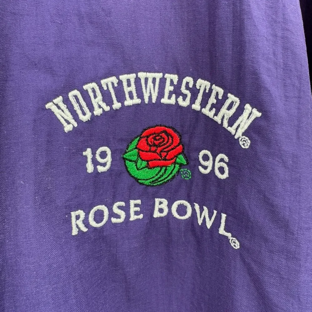 Vintage Northwestern Football 1996 Rose Bowl Pullover Windbreaker Jacket Size XL